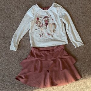 NWOT Cynthia Rowley White and Pink Horse Outfit, Sz 10/12